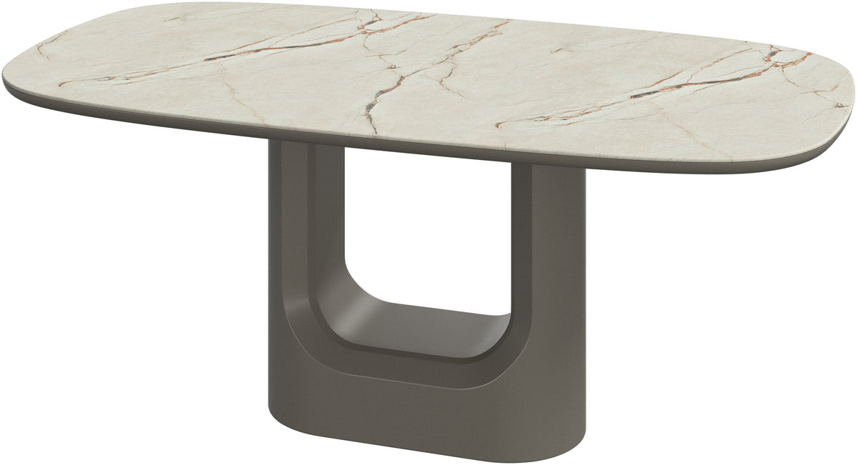 Masă de dining BoConcept Volterra 180 x 99 cm, blat din ceramică bej — detaliu