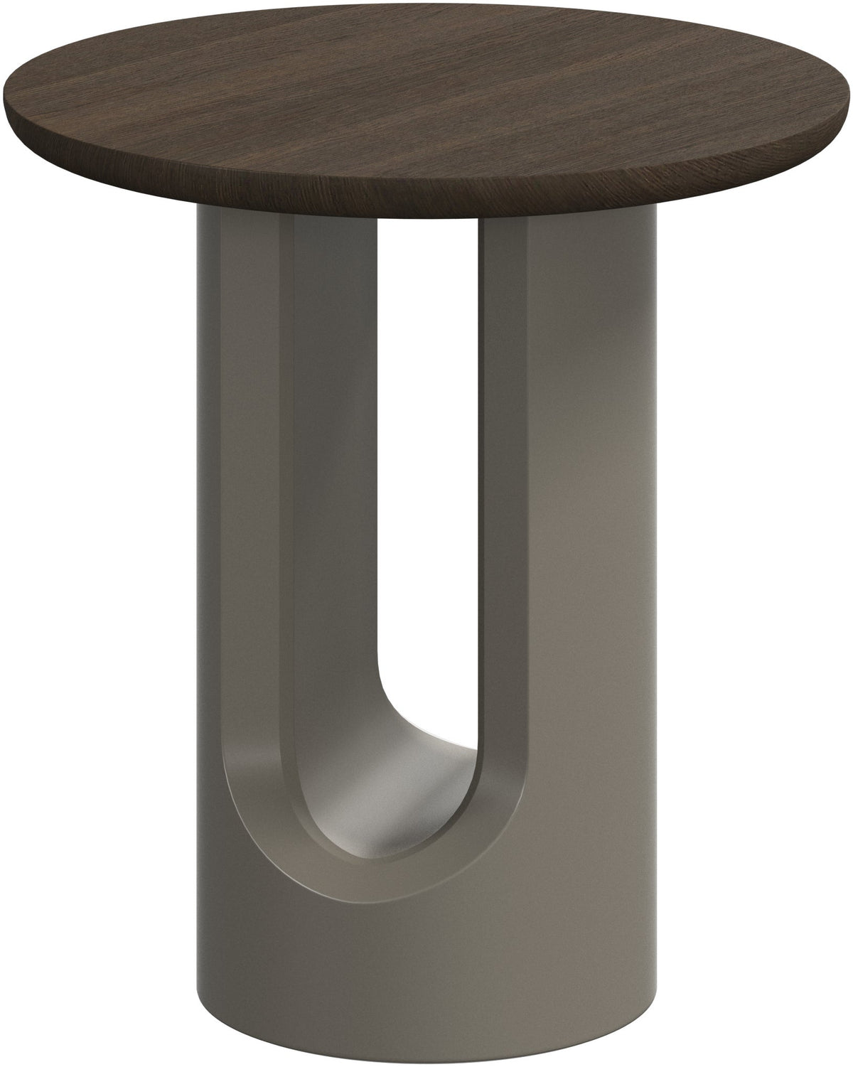 Măsuță laterală BoConcept Volterra Ø46 cm, stejar închis — detaliu