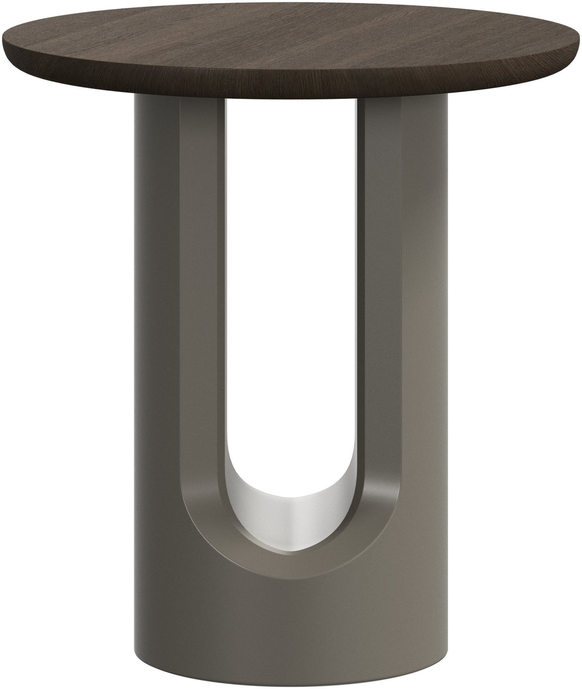 Măsuță laterală BoConcept Volterra Ø46 cm, stejar închis — vedere de ansamblu