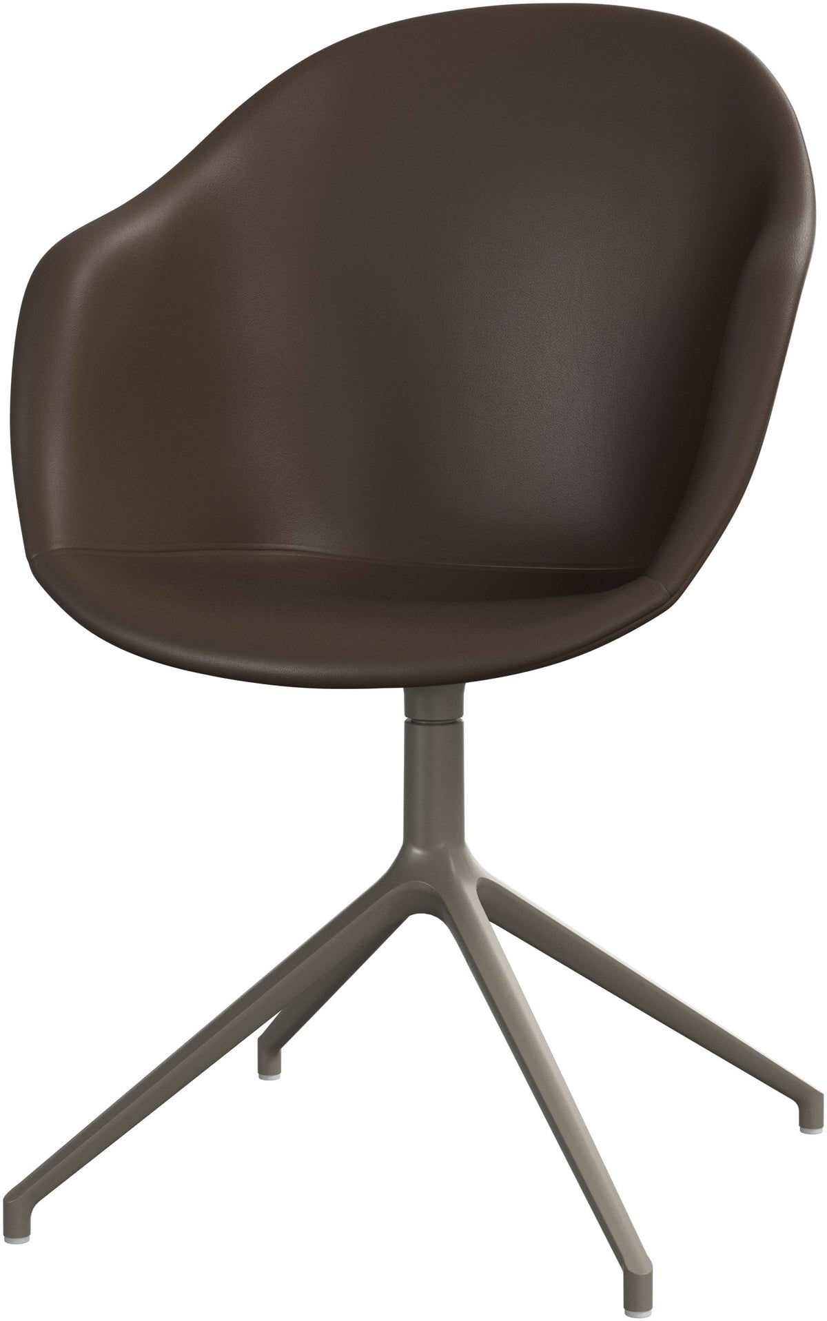 Scaun de dining pivotant BoConcept Adelaide, piele gri piatră Nordic Grain — vedere de ansamblu