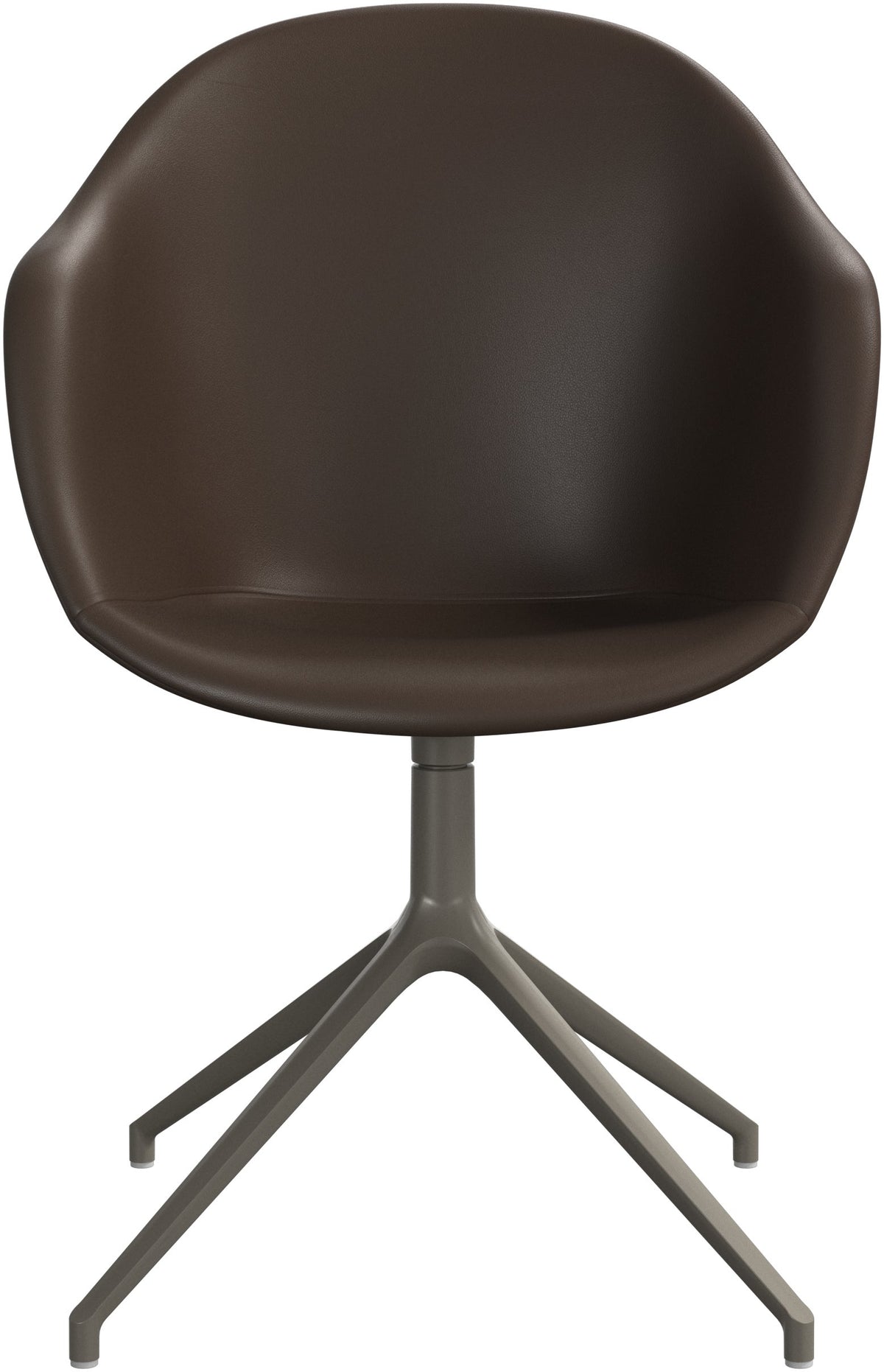 Scaun de dining pivotant BoConcept Adelaide, piele gri piatră Nordic Grain — detaliu