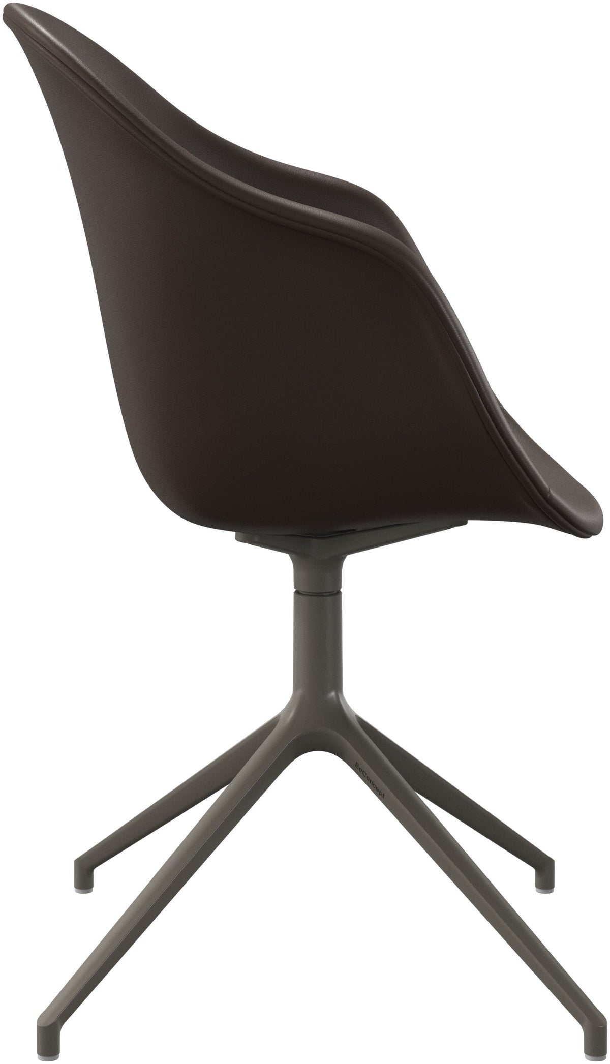 Scaun de dining pivotant BoConcept Adelaide, piele gri piatră Nordic Grain — detaliu