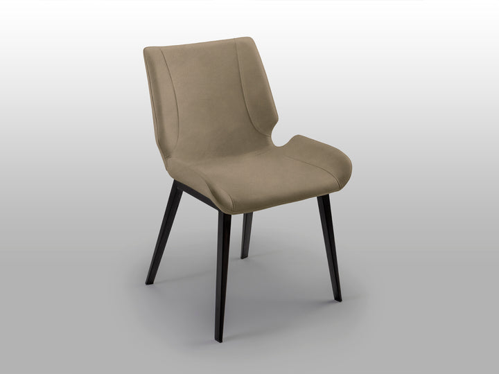 Fotoliu Schuller Kiara cu tapițerie bej cu cusături decorative și picioare metal negru — 54x83x56 cm