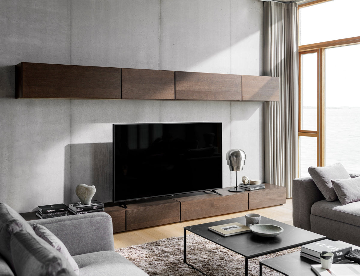Comoda TV BoConcept Lugano cu sertare 192 cm stejar inchis — detaliu