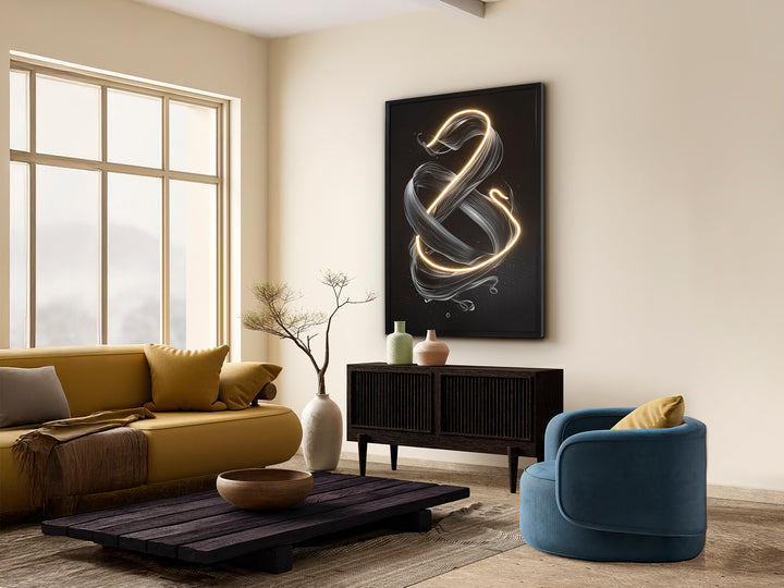 Tablou luminos LED Schuller Cinetic cu compoziție cinetică abstractă și bandă LED — 80x120 cm