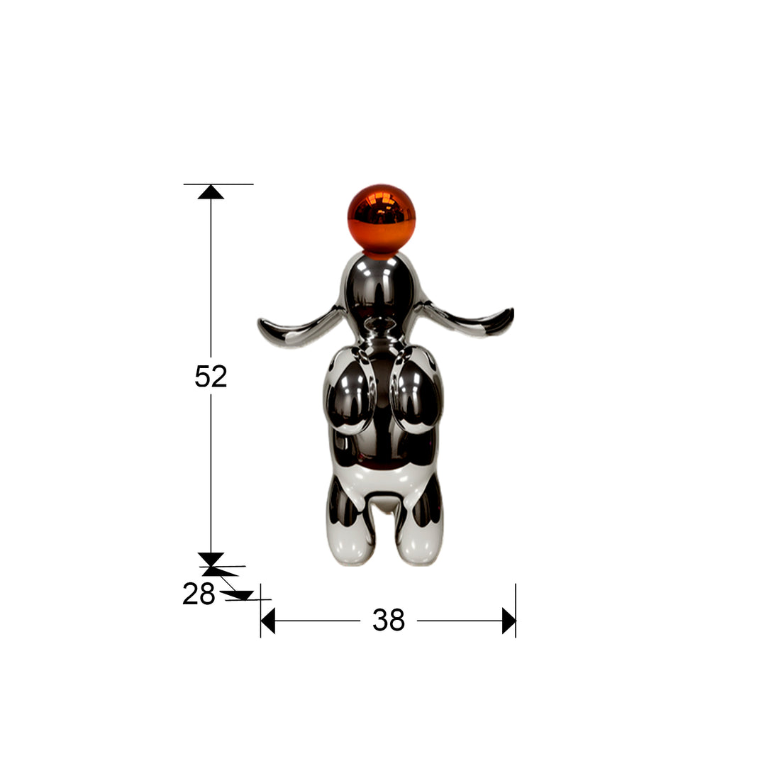 Sculptura Schuller Conejo iepure mediu gri-portocaliu 52 cm