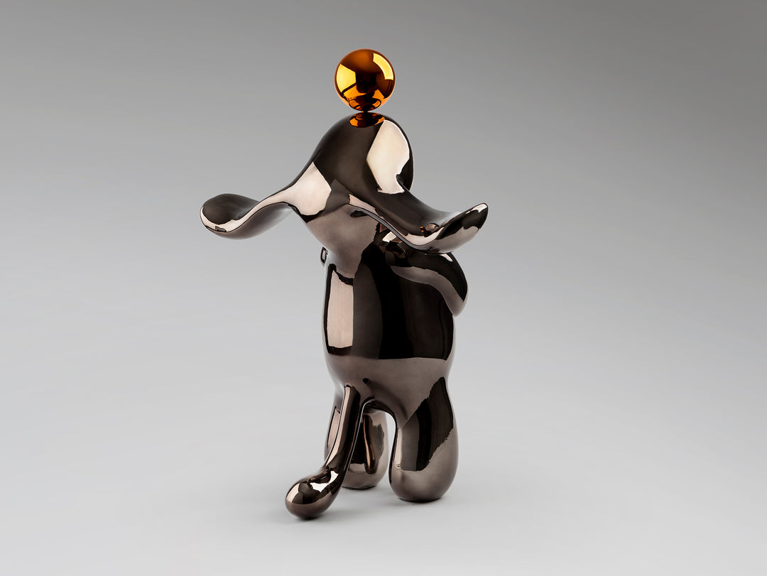 Sculptura Schuller Conejo iepure mediu gri-portocaliu 52 cm