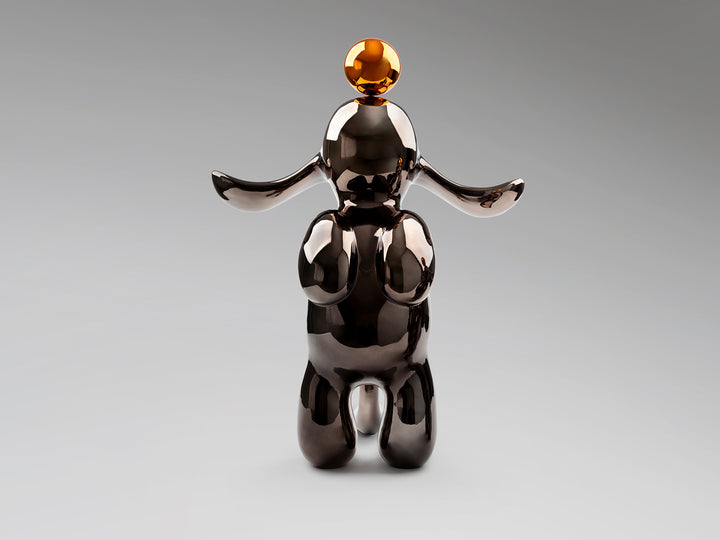 Sculptura Schuller Conejo iepure mediu gri-portocaliu 52 cm