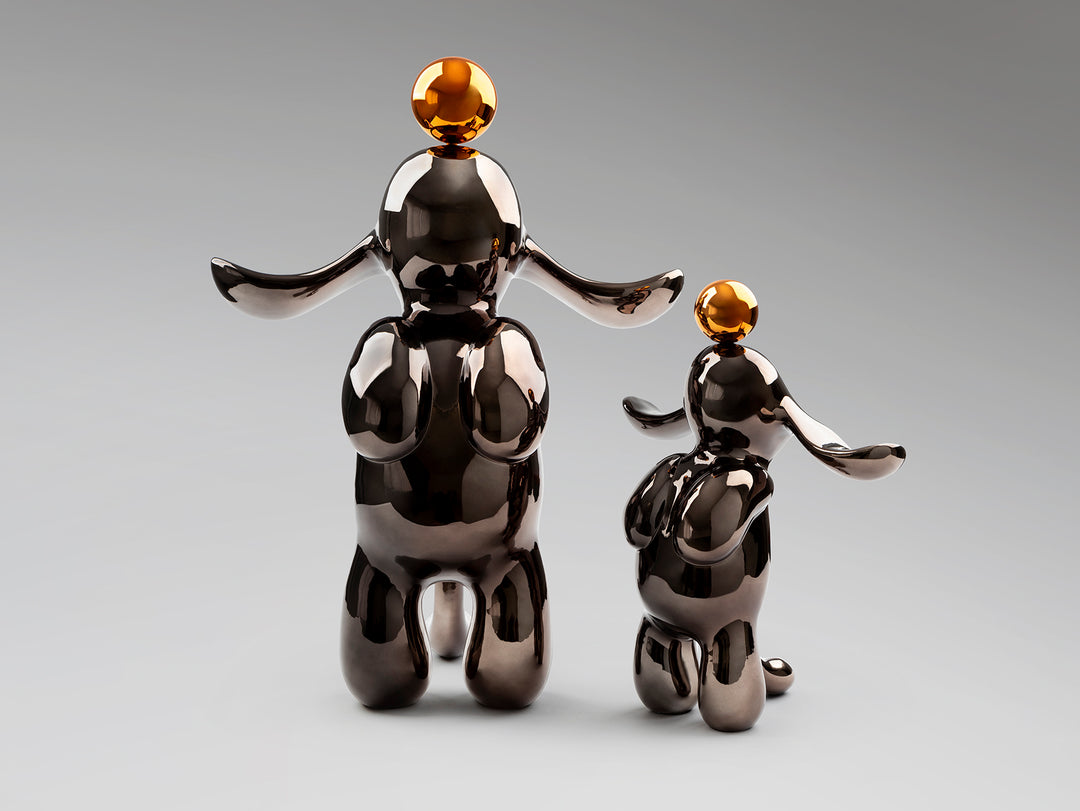 Sculptura Schuller Conejo iepure mediu gri-portocaliu 52 cm
