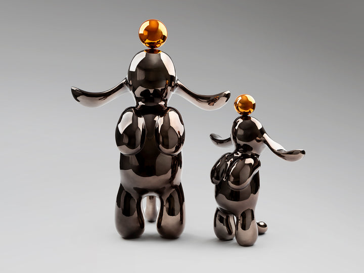 Sculptura Schuller Conejo iepure mediu gri-portocaliu 52 cm