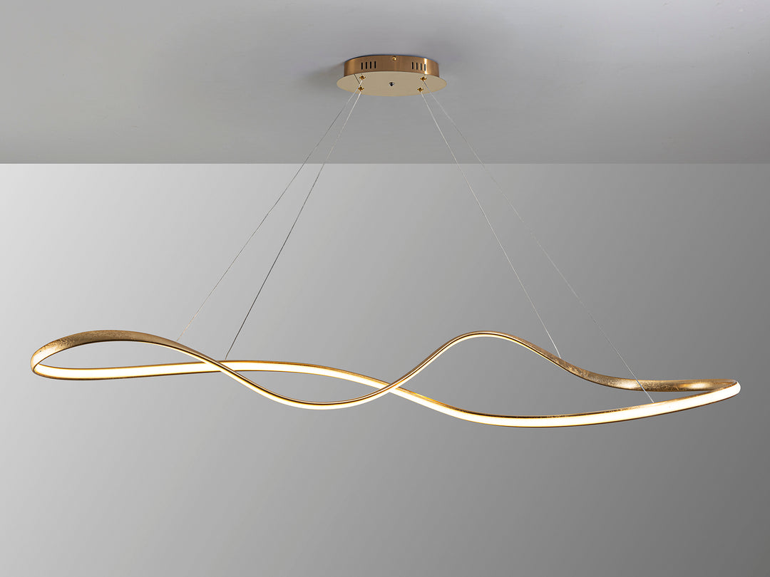 Lustra Schuller Lia Large bar 150 cm foița aur LED CCT telecomandă