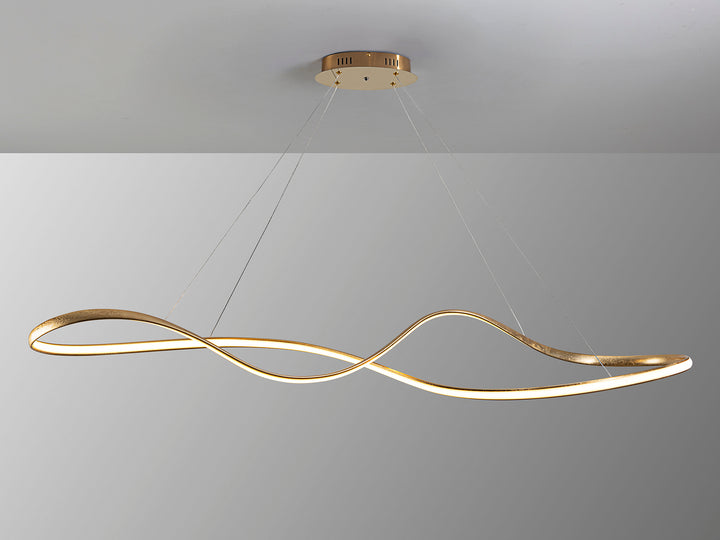 Lustra Schuller Lia Large bar 150 cm foița aur LED CCT telecomandă