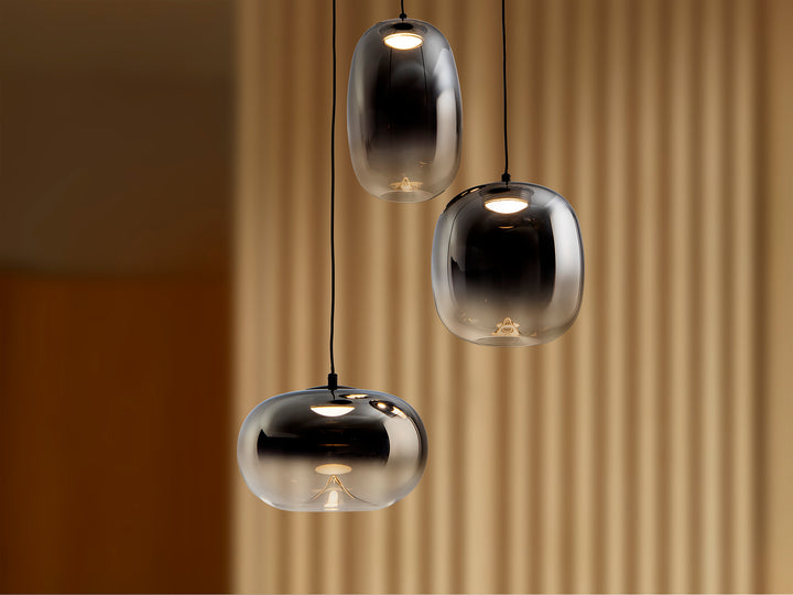 Lustra Schuller Onice 3 lumini Ø33 negru-fumuriu LED