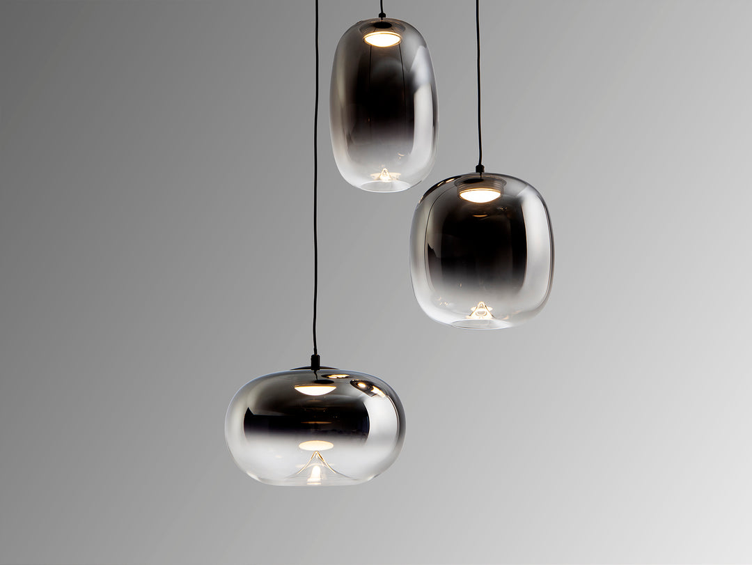 Lustra Schuller Onice 3 lumini Ø33 negru-fumuriu LED