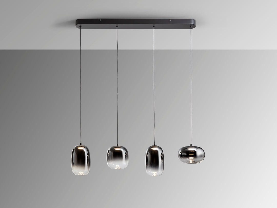Lustra Schuller Onice 4 lumini bar 90 cm negru-fumuriu