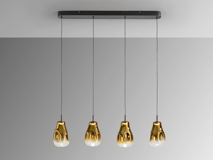Lustra Schuller Aledis 4 lumini bar 86 cm negru-auriu LED