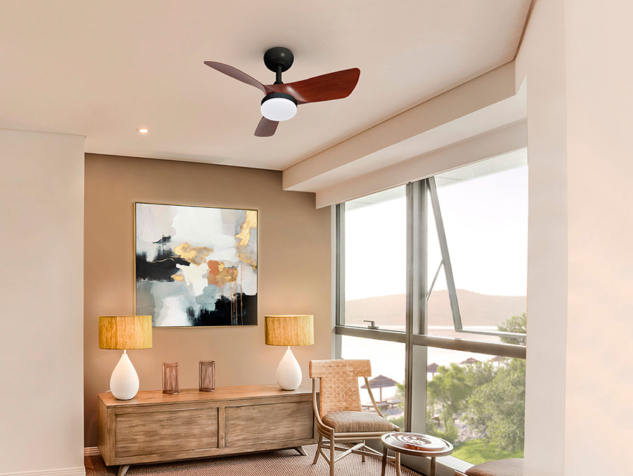 Ventilator tavan Schuller Tropic negru-nuc LED CCT dimabil