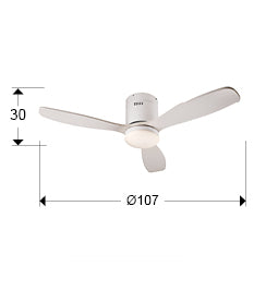 Ventilator tavan Schuller Siroco Mini alb palete lemn Ø107