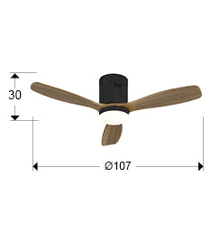 Ventilator tavan Schuller Siroco Mini negru-nuc palete lemn Ø107