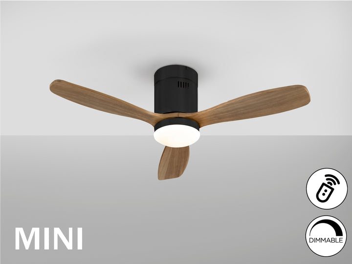 Ventilator tavan Schuller Siroco Mini negru-nuc palete lemn Ø107