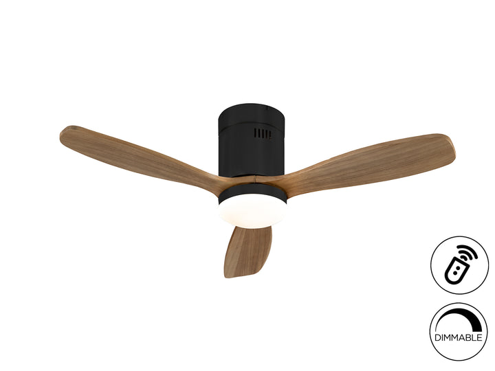 Ventilator tavan Schuller Siroco Mini negru-nuc palete lemn Ø107