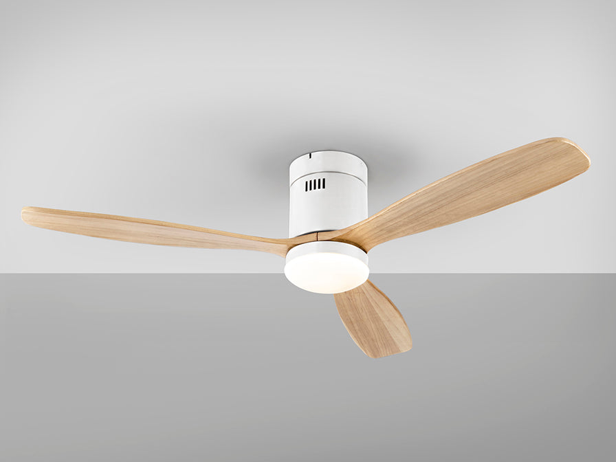 Ventilator tavan Schuller Siroco alb-lemn Ø132 LED dimabil CCT