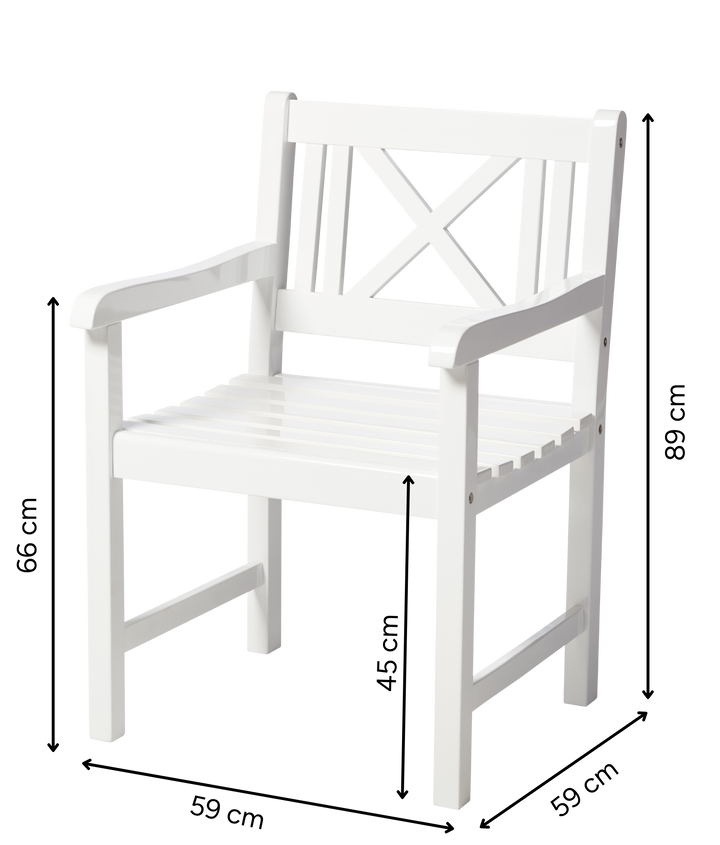 Scaun gradina Cinas Rosenborg mahon alb