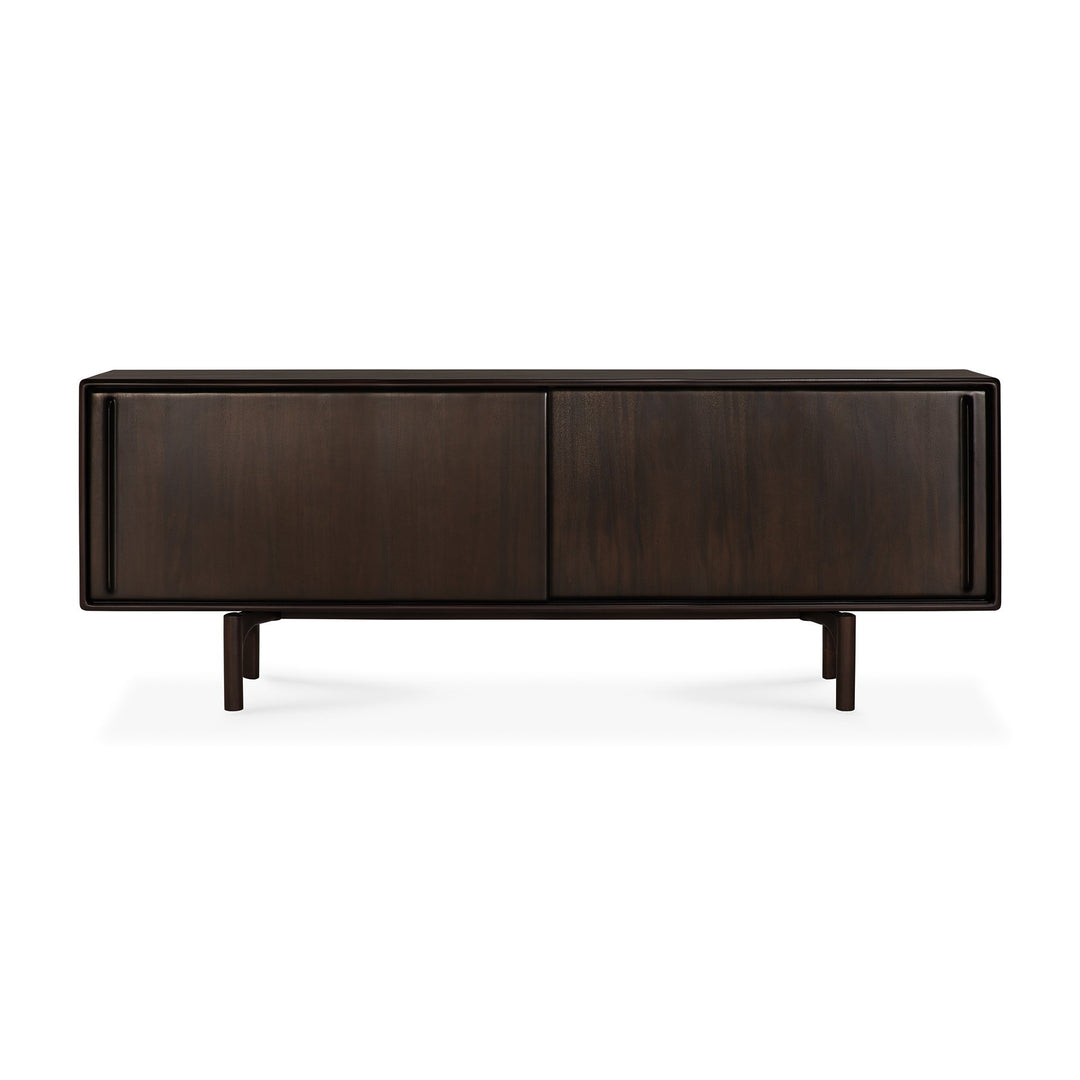 Bufet Flow Ethnicraft 224 cm din mahon masiv rose brown — vedere frontală