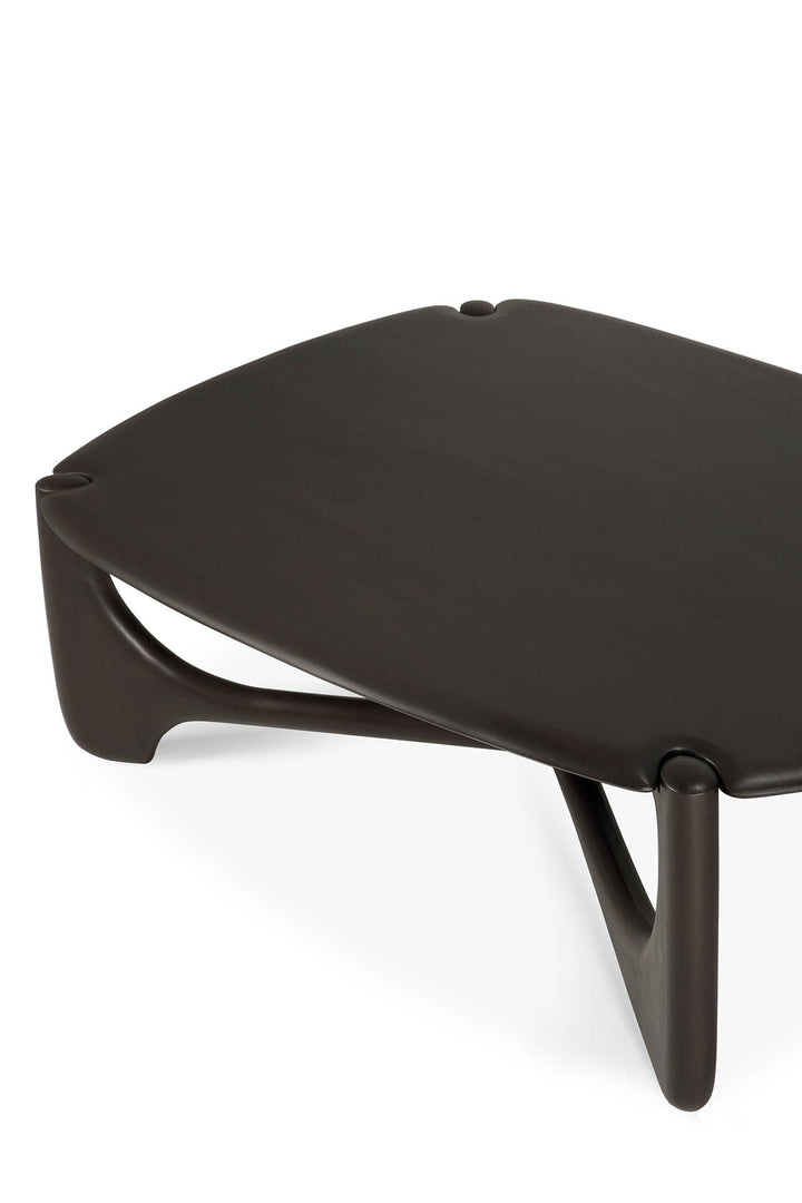 35145 PI coffee table varnished mahogany dark brown pebble shape det04 cut web
