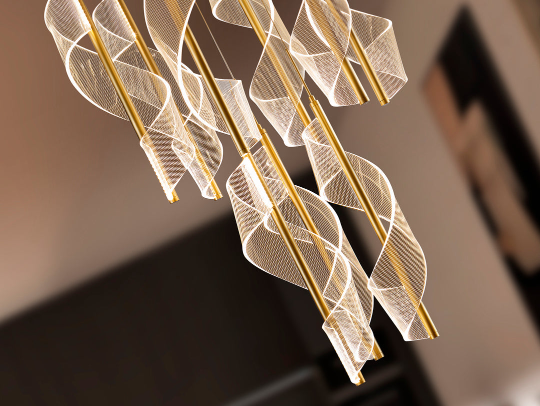Lustra Schuller Velas 9 lumini auriu mat metacrilat dimmable APP