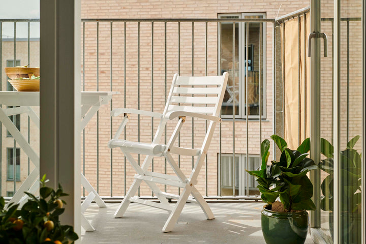 Scaun pliabil Cinas York mahon alb exterior