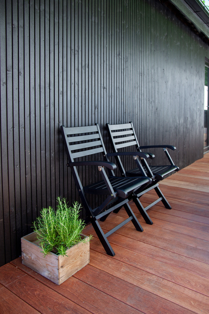 Scaun pliabil Cinas York mahon negru exterior
