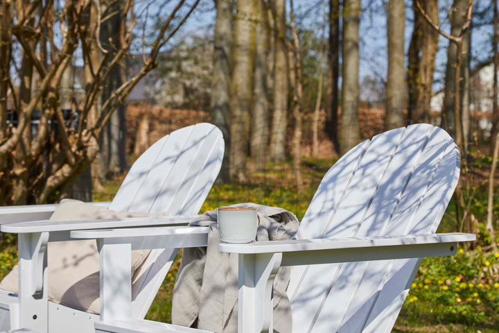 Scaun Cinas Adirondack mahon alb exterior