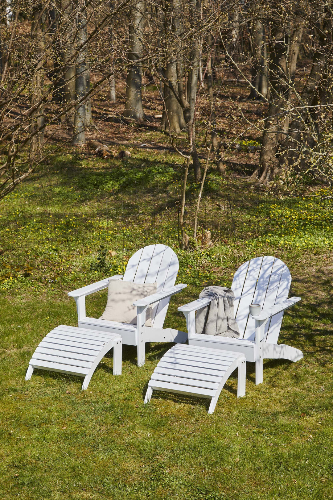 Taburet Cinas Adirondack mahon alb exterior