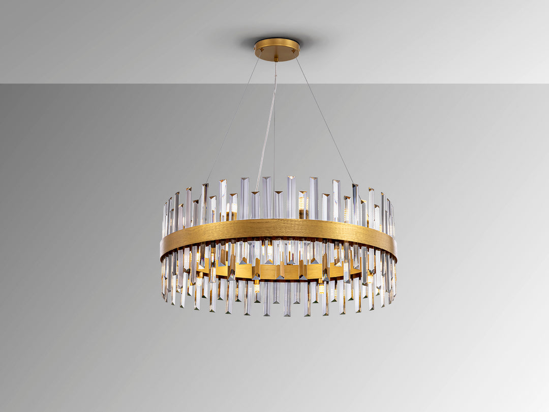Lustra Schuller Grace 18 lumini Ø75 auriu cu sticla prismă