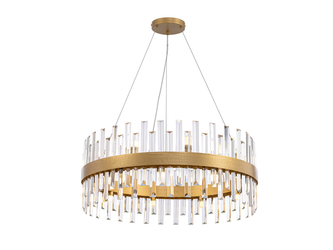 Lustra Schuller Grace 18 lumini Ø75 auriu cu sticla prismă