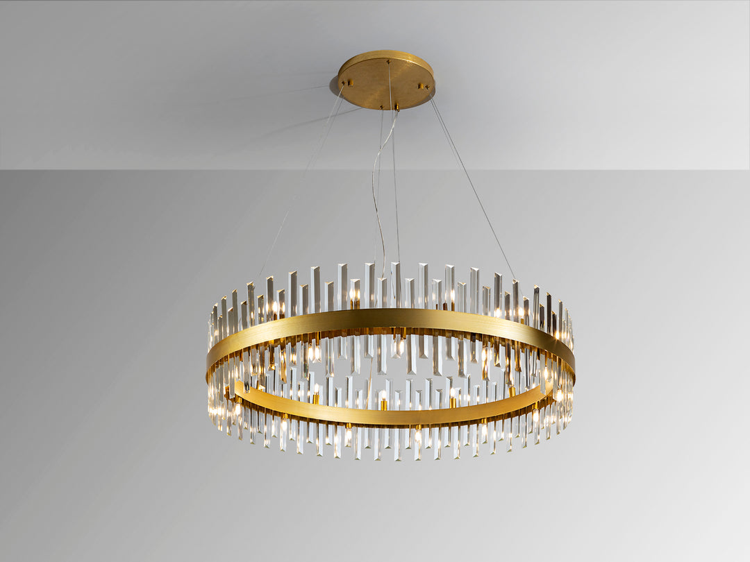 Lustra Schuller Grace 26 lumini Ø110 auriu cu sticla prismă