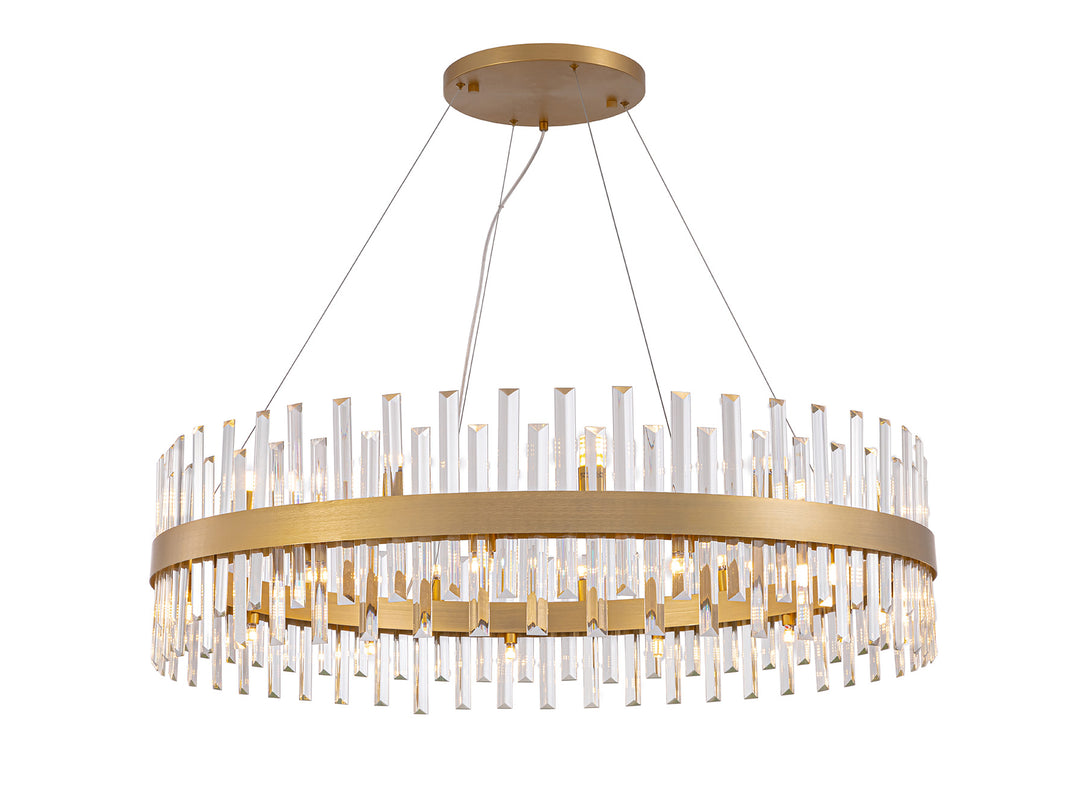 Lustra Schuller Grace 26 lumini Ø110 auriu cu sticla prismă