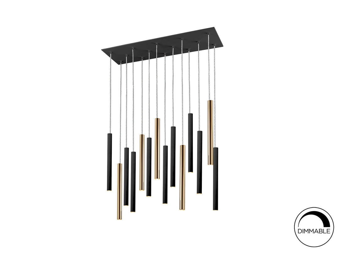 Lustra Schuller Varas 14 lumini 82 cm auriu-negru fall maxim 3m
