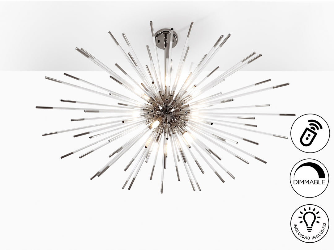 Lustra Schuller Evasion 9 lumini sferă Ø100 cromat dimmable telecomandă