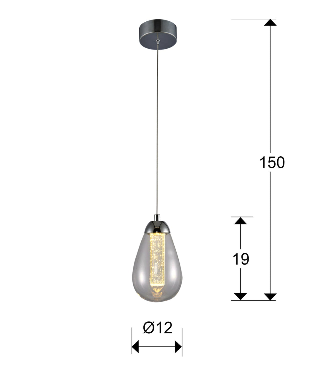 Lustra Schuller Taccia 1 lumina cromat sticla cu bule