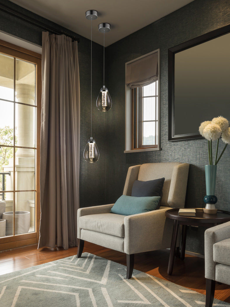 Lustra Schuller Taccia 1 lumina cromat sticla cu bule