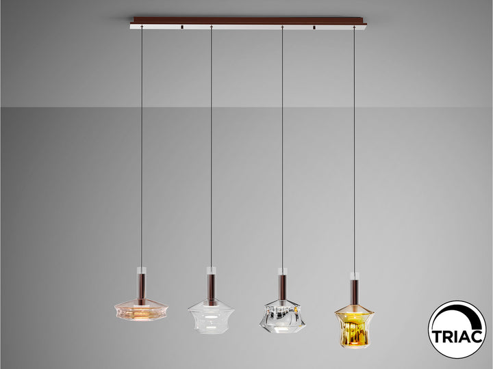 Lustra Schuller Scarlett Colours 4 lumini bar 108 cm bronz