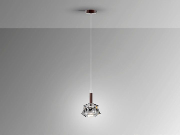 Lustra Schuller Scarlett 1 lumina bronz cu sticla argintata