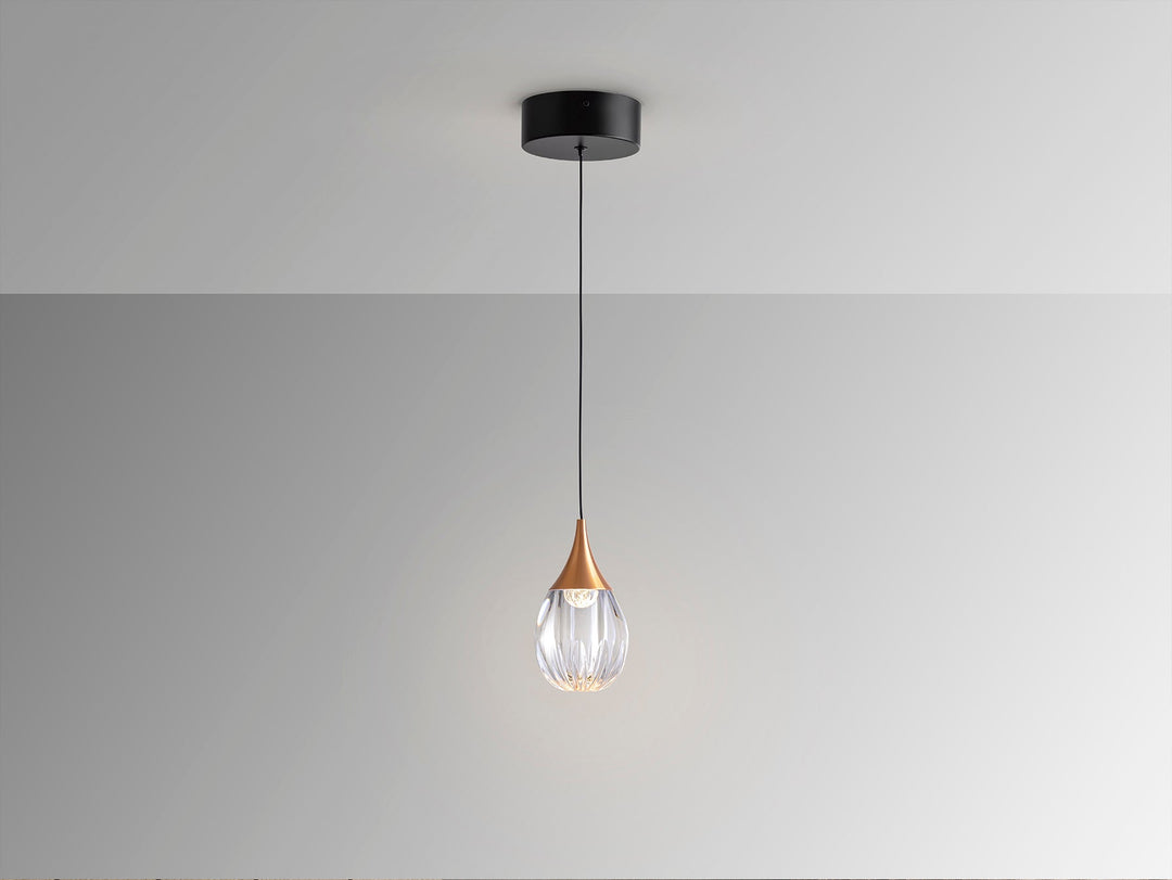 Lustra Schuller Corina 1 lumina negru-cupru acrilic