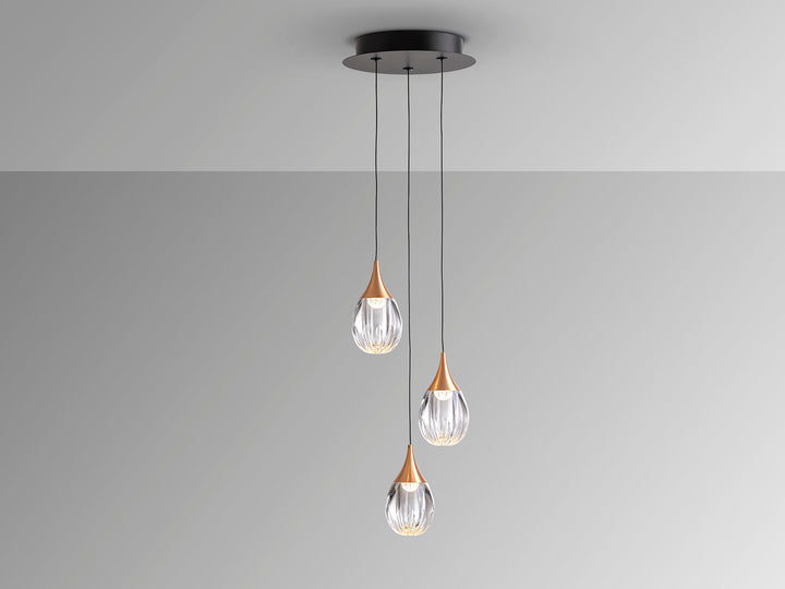 Lustra Schuller Corina 3 lumini Ø25 negru-cupru acrilic