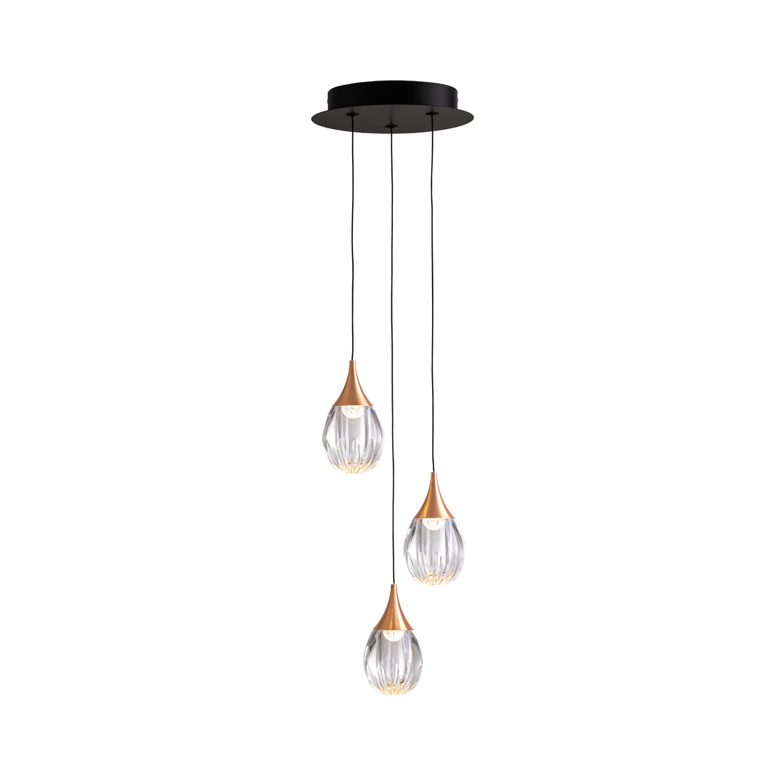 Lustra Schuller Corina 3 lumini Ø25 negru-cupru acrilic