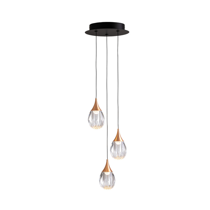 Lustra Schuller Corina 3 lumini Ø25 negru-cupru acrilic