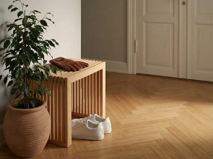 Taburet Cinas Rib bambus interior