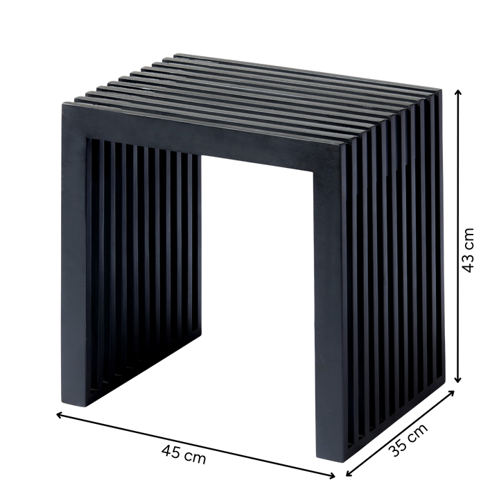 Taburet Cinas Rib mahon negru interior